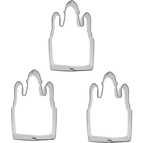 Church shape 3 piece biscuit cutting molds, baking tools, cake decorating soft candy tools