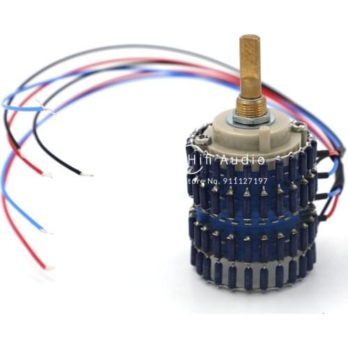 Hiend Copper shaft 24 steps dual-channel blue DALE L-type volume potentiometer