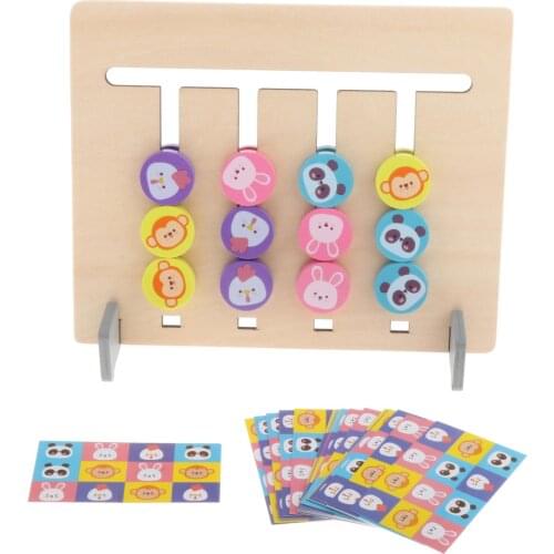 Montessori Toy Colors and Animals Double Sided Matching Game Logical Reasoning Training Kids Children Educational Toys