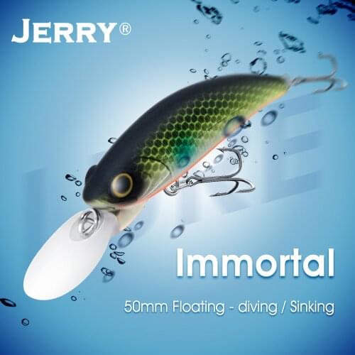 Jerry Immortal UL Crankbait Floating Wobblers Fishing Lure Pike Bass Deep Diving Hard Bait 5cm2in 4g Shore Lake Pesca UV Color