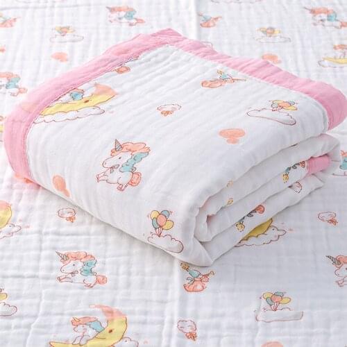 Kangobaby #My Soft Life# Four Seasons 6 Layers Muslin Cotton Baby Swaddle Blanket Newborn Quilt Infant Bath Towel