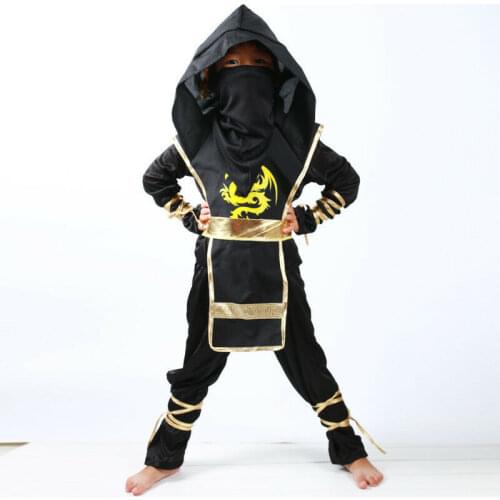 Boys Kids Anime Ninja Cosplay Halloween Costumes Childrens Day Carnival Masquerade Stage Performance Clothes Set