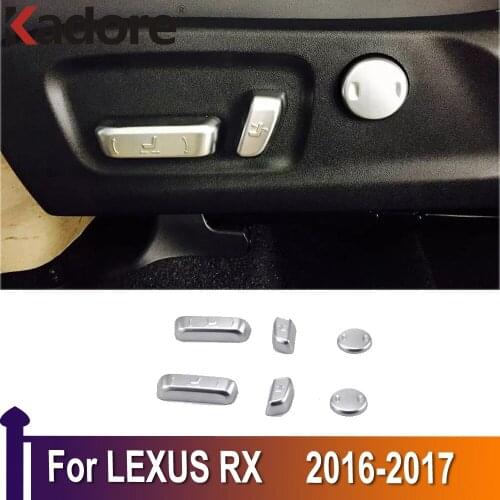 For Lexus RX 2016 2017 ABS Matte Car Seat Adjustment Button Switch Cover Sticker Trim Interior Accessories Car Styling