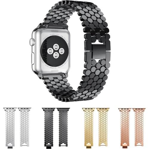 Neway Metal Stainless Steel Solid Watch Band For Apple Watch Series 4 3 2 1 iWatch 40mm 44mm 38mm 42mm Strap with Hook Buckle