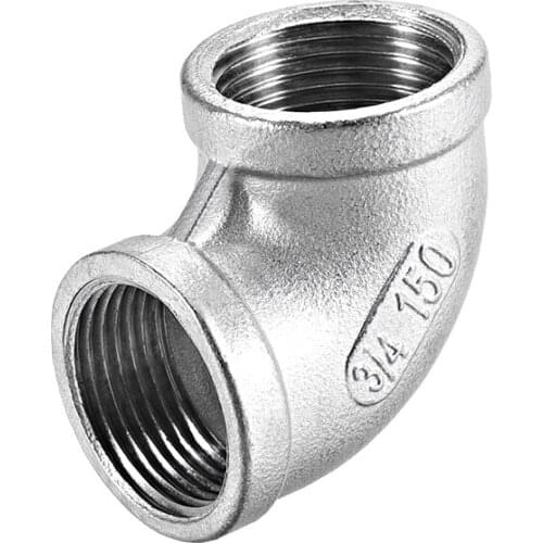 Uxcell Stainless Steel 304 Cast Pipe Fitting 90 Degree Elbow 3/4 BSPT Female X 3/4 BSPT Female Thread for air water fuel etc