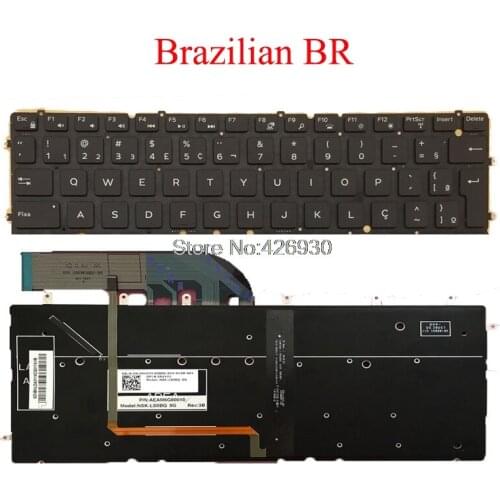 Laptop BR Keyboard For DELL For XPS 13 9343 9350 9360 For Inspiron 7547 7548 Brazilian 490.01V07.0D1B NSK-LS0BW 1B backlit new