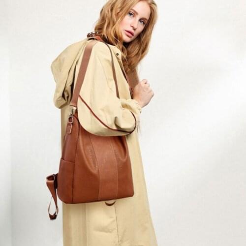 Newest Women Backpack Leather Waterproof Anti-theft Rucksack Casual Knapsack Travel Backpack Bag