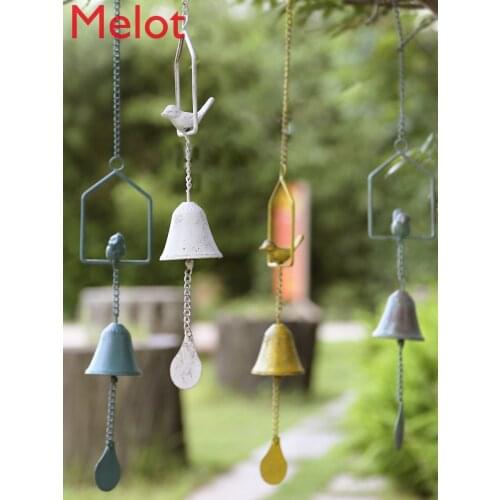 Personalized Creative Retro Metal Wind Chime Pendant Japanese Style Copper Bell Garden Decoration Grocery Ornaments Home Decore
