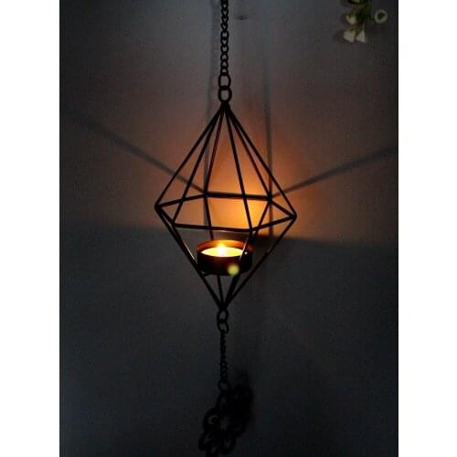 1PC Retro Vintage Hollow Iron Candle Holder Handcraft Wall Hanging Pendant Candlestick for Home Wedding Decoration MK 009