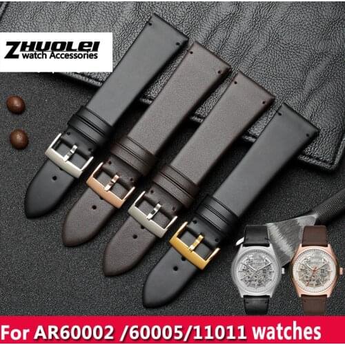 High quality watchband For AR60003 60004 60005 60002 11011 wristband 22mm black brown in stainless steel buckle mens straps
