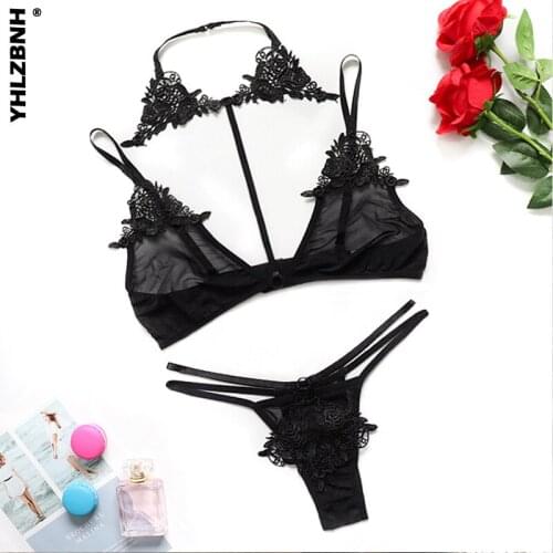 YHLZBNH Sex Underwear For Women Erotic Lingerie Set Sexy Underwear Set Black Erotic Costumes Transparent Hot Sexy Lingerie