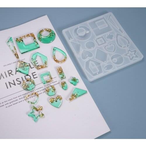 Womens Earrings Diy Crystal Epoxy Mould Irregular Shape Earrings Pendant Pendant Silicone Mold Wholesale