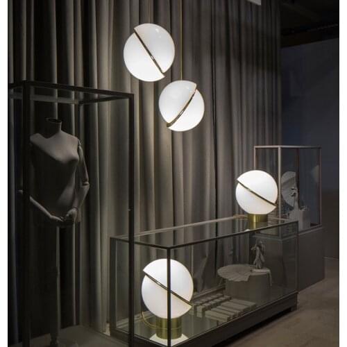 Rund glass balls chandelier nordic design White Gold Color Pendant lamp Bedroom Restaurant Kitchen metalic white ballons lamp