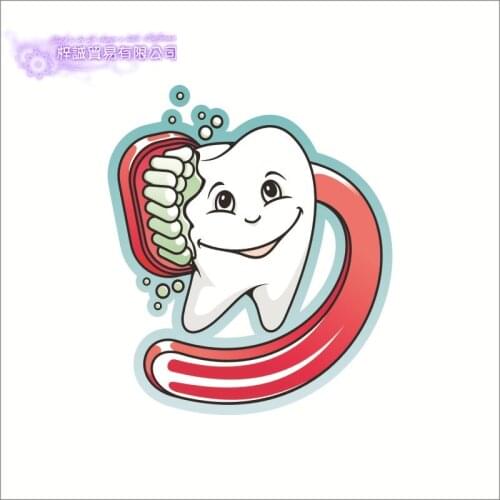 Tooth Brushing Teeth Sticker Dental Clinic Dentistry Decal Bathroom Poster Vinyl Art Wall Decals Pegatina Decor Mural