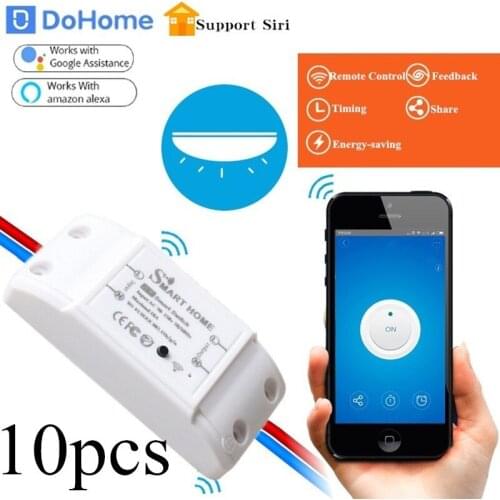 Dohome Smart Switch Wifi Smart Circuit Breaker Support Siri Remote Control Outlet Socket Module Support Alexa/ Google Home/Siri