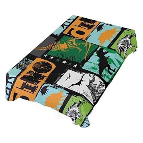 Dinosaur Animals Pop Vintage Tablecloths For Wrinkle Resistant Dining Tables For Kitchen Parties
