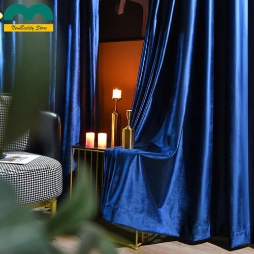 High-end American European-style Velvet Curtains Velvet Blackout Curtains for Bedroom Living Room Balcony Flannel Curtains
