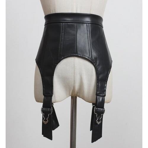 Womens runway fashion PU leather Cummerbunds female Dress Corsets Waistband Belts decoration wide belt R3319