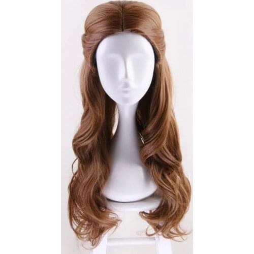 Top Beauty and the Beast Princess Belle wig Cosplay Costume Women Long Wavy Synthetic Hair Halloween Party Role Play wigs