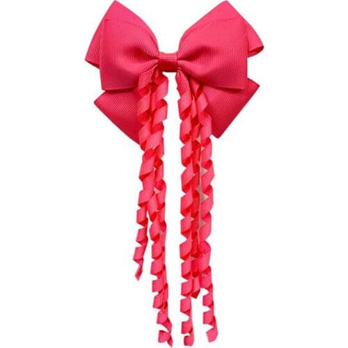 HOT 4inch hair bow SCHOOL KORKER BOW HAIR TIE ACCESSORY PONYTAIL ELASTIC CURLY RIBBON TIES KORKERS