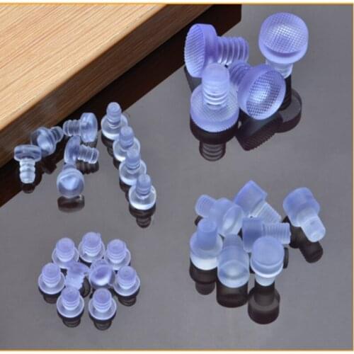 20pcs Cabinet anti collision particle embedded thickness 3MM mute particle noise pad transparent rubber