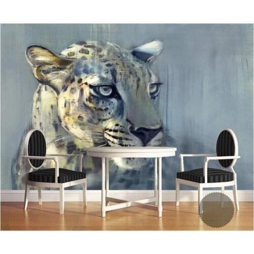 8D Papel Leopard Animal Murals 3d Animal Wallpaper Mural for Living Room Background 3d Wall Photo Murals Wall paper 3d Stickers