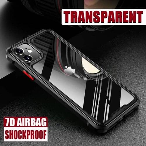 3D Luxury Armor Case For iPhone 11 Pro Max X XR XS Max 7 8 Plus SE2 Shockproof Bumper Transparent Full Phone Cover Cases Coque