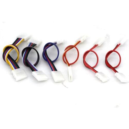 5pcs 2/3/4/5/6 Pin LED Connectors PCB Board Wire Solderless Adapter For 8mm/10mm/12mm 3528 5050 RGB RGBW RGB+CCT LED Strip light