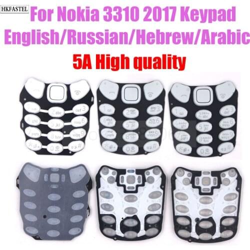 5A high quality keypad For Nokia 3310 2017 New Mobile phone Housing English Russian Hebrew Arabic keypad replace cover