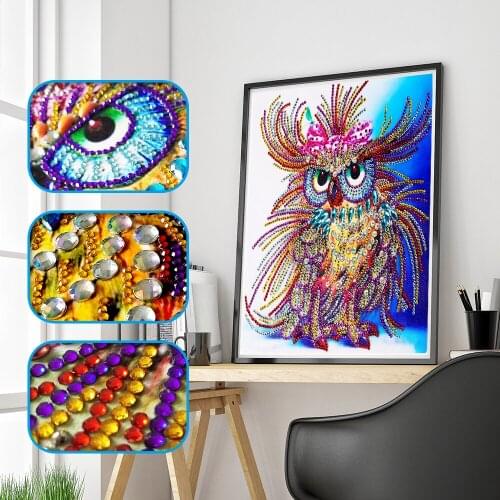 5D Special Shaped Partial Drill Cats Diamond Painting Rhinestones Owl Diamond Embroidery Cross Stitch Diamond Mosaic