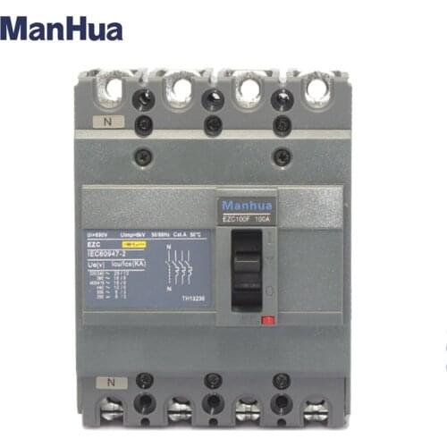 Mahua Automatic EZC-100F 100A 4 Poles Molded Case Circuit Breaker