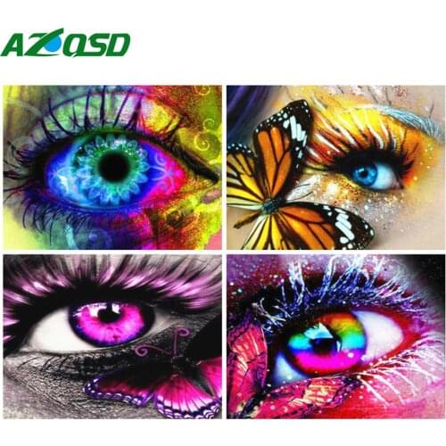 AZQSD 5d Diamond Painting Butterfly Eye Animal Diamond Embroidery Picture Of Rhinestones Home Decor Gift Needlework Art