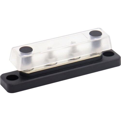 Auto Boat Bus Bar Terminal Power Distribution Block & Cover 100A Black