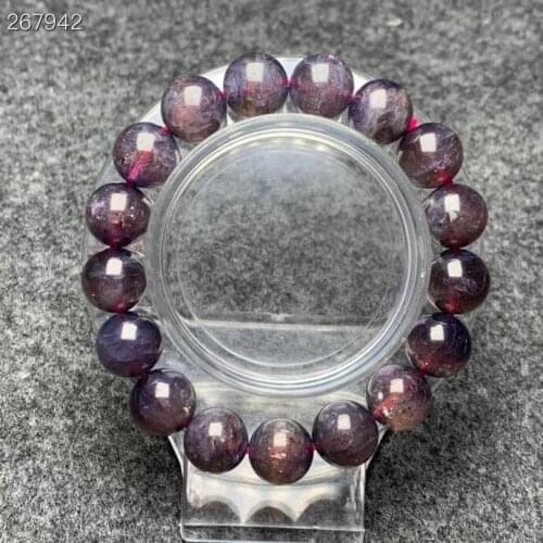 Natural Red Blood Iolite Quartz Clear Round Beads Bracelet 11.5mm Blue Iolite Power Cat Eye Women Men AAAAAA