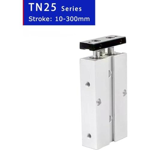 TN25 Series Twin-Rod Cylinders 25mm Bore 10 20 30 40 50 300mm Stroke Dual Action Compact Double Acting Air Pneumatic Cylinder