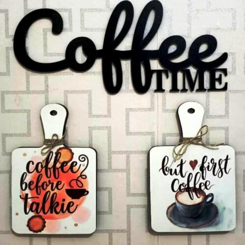 Wooden Kitchen Wall Decor (Coffee Time) Home, Hotel, Guesthouses, Restaurants Ornament Souvenirs