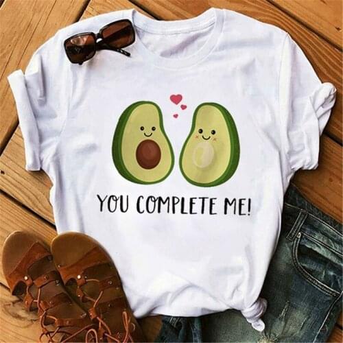 Women funny Avocado avocade kawaii anime t shirt cute fresh small ladies t shirt plus size graphic top female top
