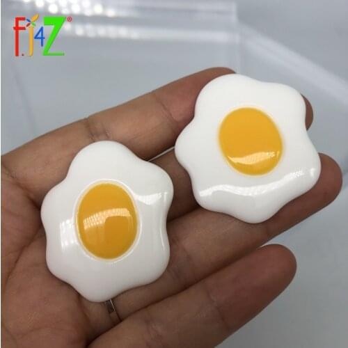 F.J4Z 2019 New Earrings for Women Funny Big Resin Poached Egg Stud Earrings Jewelry Gifts Wholesale