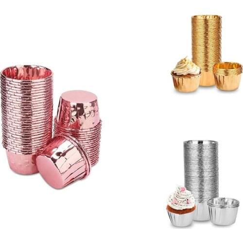 Foil Cupcake Cups Cupcake Liners Cupcake Ramekin Holder Cupcake Wrappers Pudding Cups For Baking Foil Baking Cups