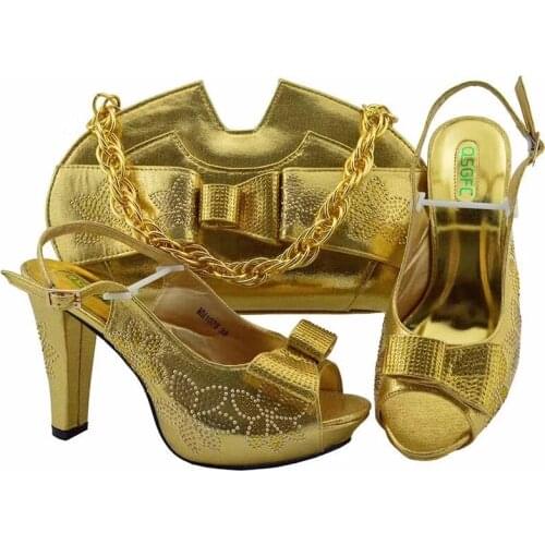 Italian shoes with matching bags gold shoes and bags to match african shoes and bags matching set pumps women shoes MM1078