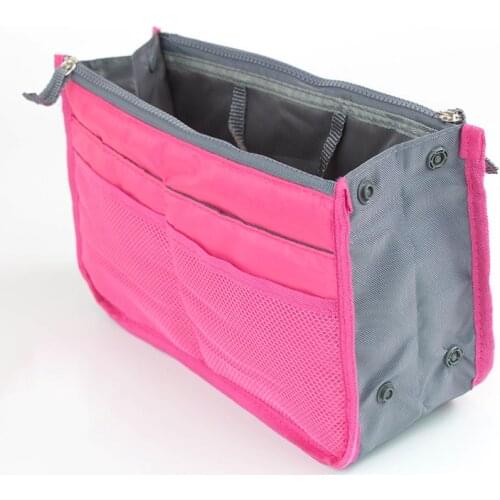 Brush Cosmetic Bag For Women Double Zipper Makeup Bag Toiletries Storage Bags Large Nylon Travel Kit Insert Organizer Beauty Bag