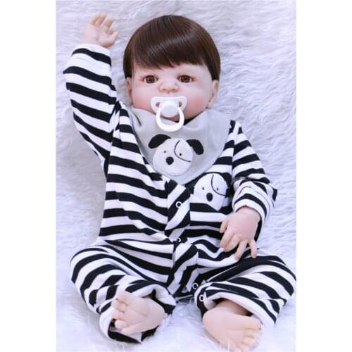 NPK 22" full silicone reborn baby dolls boy gender body BJD fashion brand doll can bathe Bebes reborn menino bonecas child gift