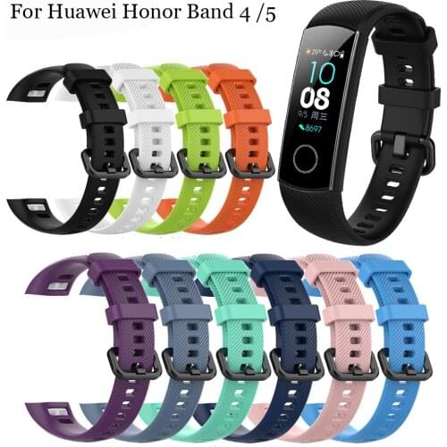 Soft Silicone sport fashion Watch Strap For Huawei Honor Band 4 /5 Smart Accessories Wristband Strap For Honor Band 4/5 Bracelet