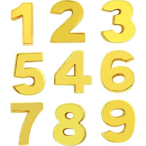 New! 20pcs/lot 8MM Plain Gold Slide numbers "0-9" Slide Charms Fit DIY Wristband Belt & Bracelet LSSL042