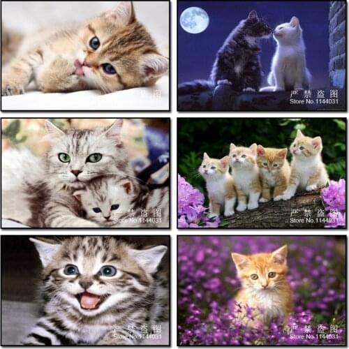 New Arrival 5D DIY Diamond Painting Cute Animal Cat Mosaic Embroidery Full Square Resin Rhinestone Cross Stitch Child Gifts