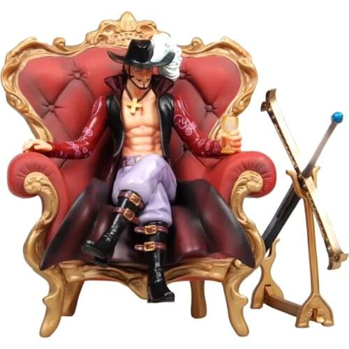 One Piece GK Dracule Mihawk Pirate King Qiwuhai Sofa Throne Pop Hawk Eye Mihok Boxed Handmade Model Ornaments Toys Collectible