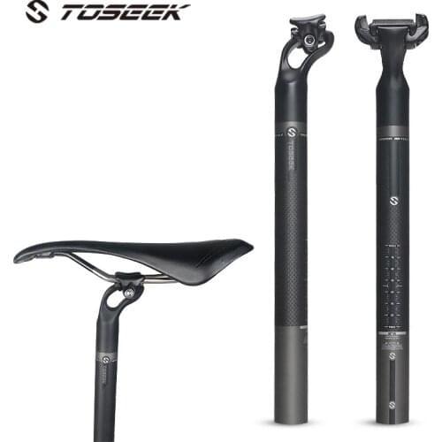 TOSEEK MTB Road Bike Carbon Seatpost 3K matte black Carbon Fiber seat post 27.2/30.8/31.6mm light seat tube backward Shift 25mm