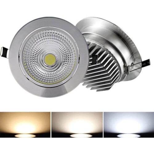 Dimmable COB downlight 5W 7W 9W 15W recessed lighting AC110/220V silver LED downlight indoor lighting
