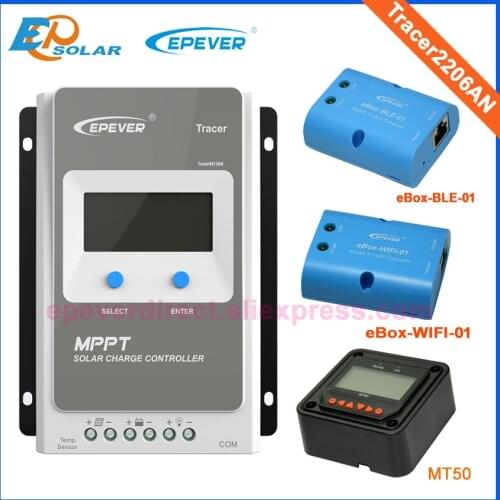 MPPT Solar regulator 20A EPEVER 12V 260W Solar panels system Tracer2206AN MT50 remote Meter Wifi eBOX BLE eBOX Android system