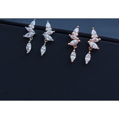 SOELLE Fashion Real 925 Sterling Silver Sweet Pear Shaped Earrings Micro Zircon Stones Women Luxury Brand Fine Party Jewelry